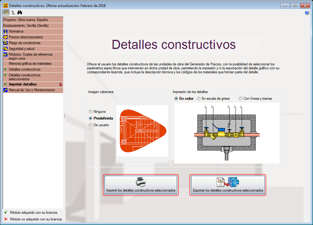 Generación de detalles constructivos desde el programa Detalles constructivos